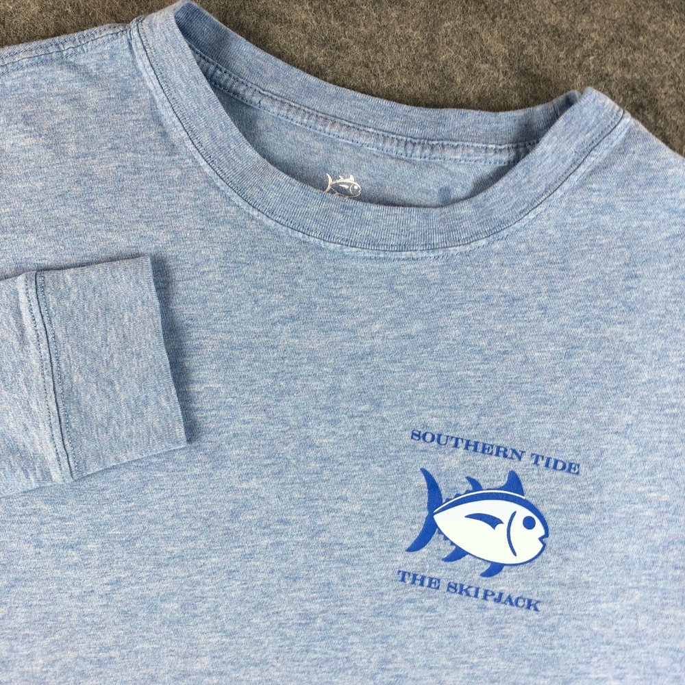 Southern Tide Long Sleeve T-Shirt Mens XS Blue Cotton Skipjack Logo Prep Coastal